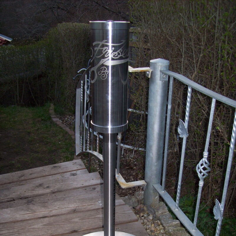 Metall Aschenbecher Frisör Thale Gravur BTZ Produktion